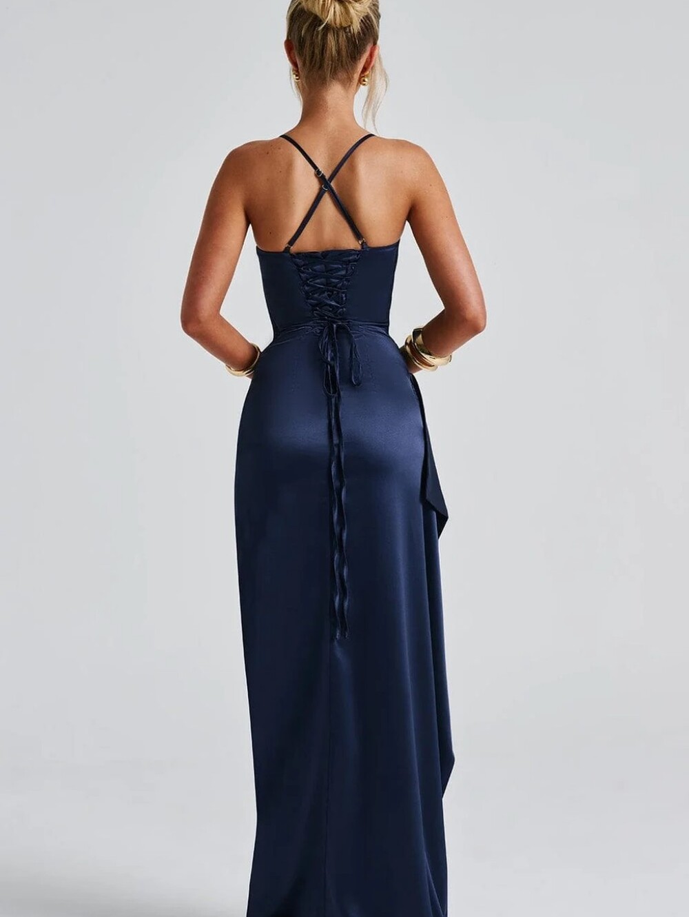 Vestido largo Helen  BABYBOO - Azul marino XS NWT $150 - Picture 5 of 15
